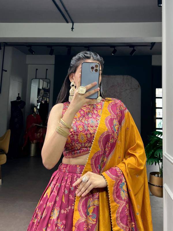 LNB 1256 Tasar Silk PNK Lehengha choli with zari work in hydrabad